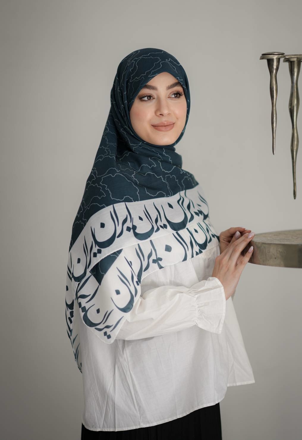 🇮🇷روسری ایران رنگ کله غازی🇮🇷